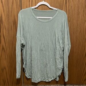Green Drop Shoulder Oversized Tee